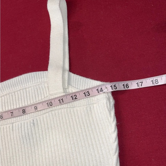 Forever 21 WHITE L cropped TANK Sweater RIBBED rayon sleeveless ivory NEW womens - Picture 5 of 11